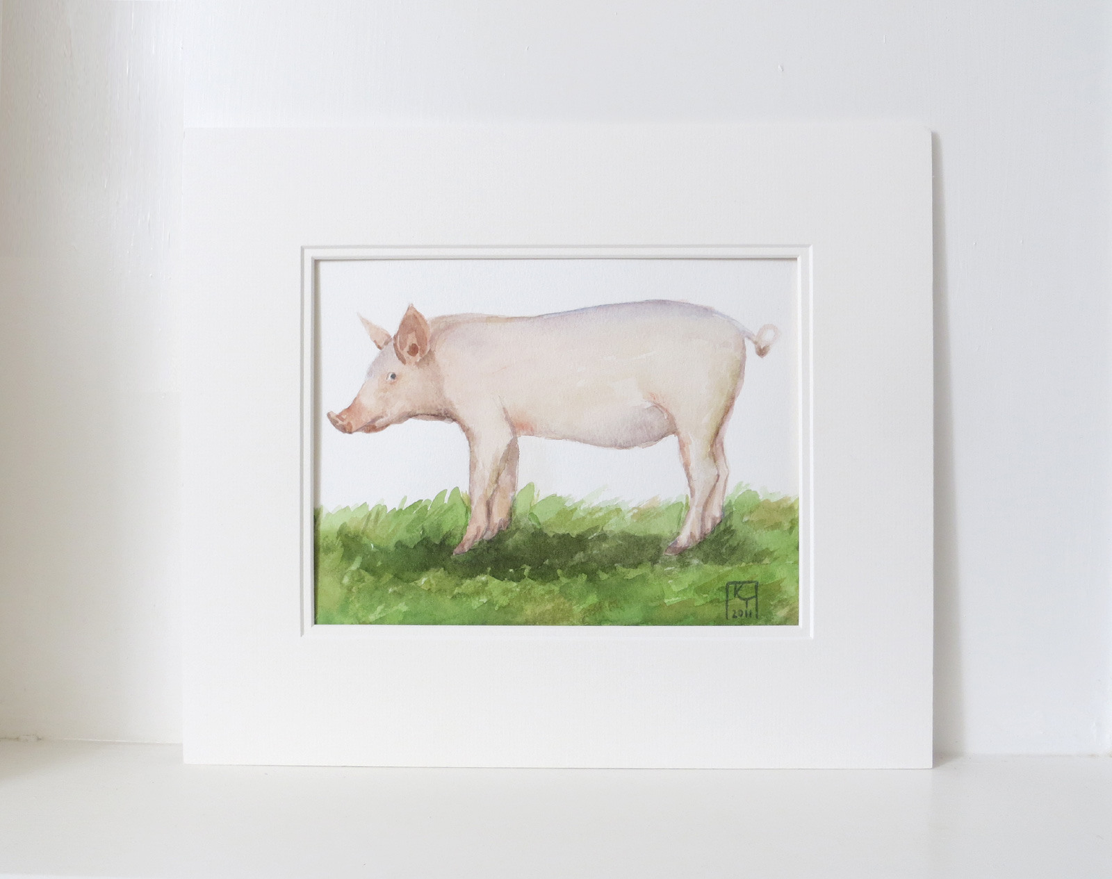 The Sheepish Pig, Original Pig Watercolour Painting - KATHERINE TYRER ...